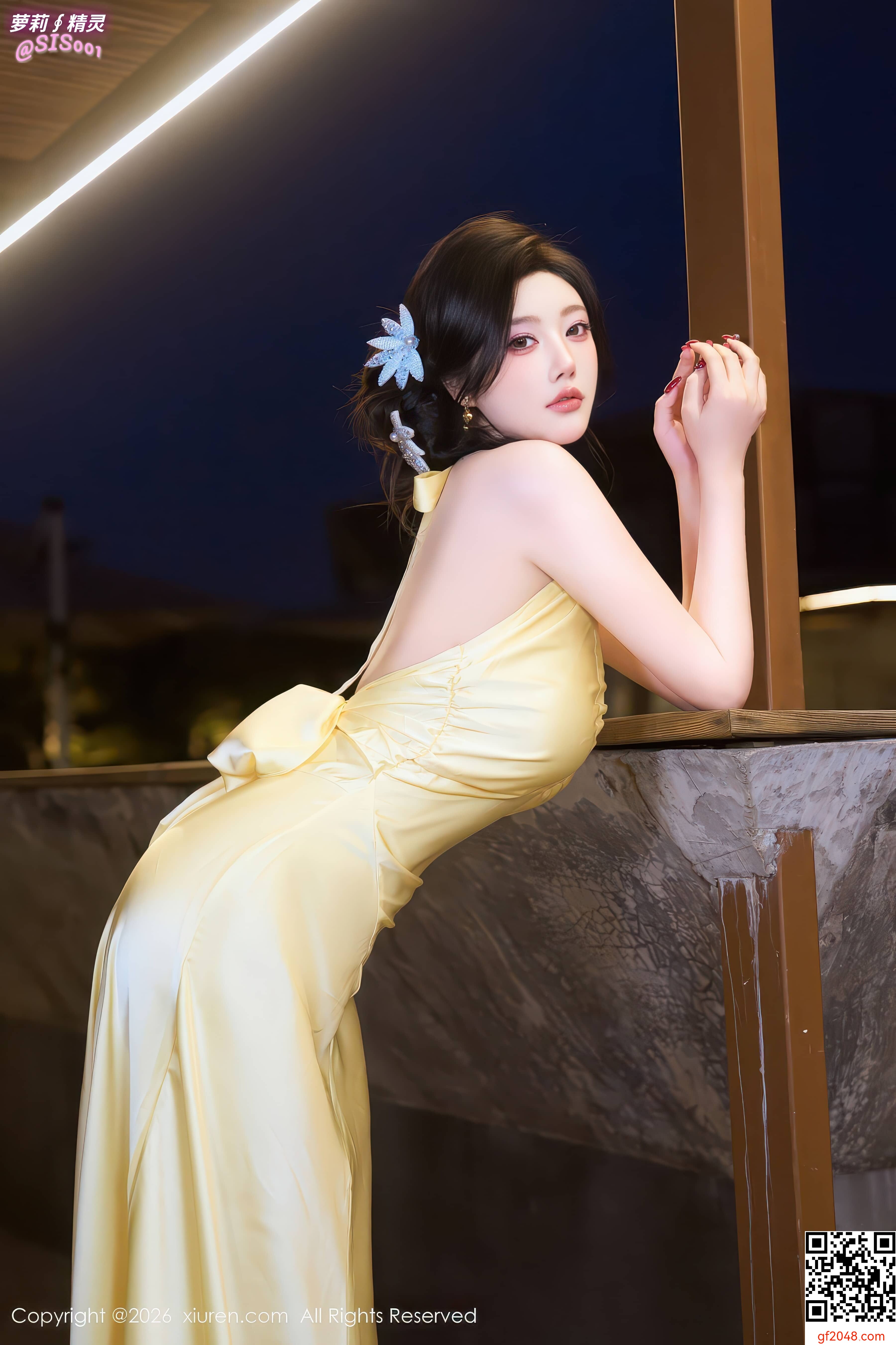 【达人组出品】[XiuRen秀人网] 2026.01.07 No.11206 杨晨晨. 性感黄色连衣裙露白色内衣配白丝吊袜秀美腿诱惑写真 [76P]