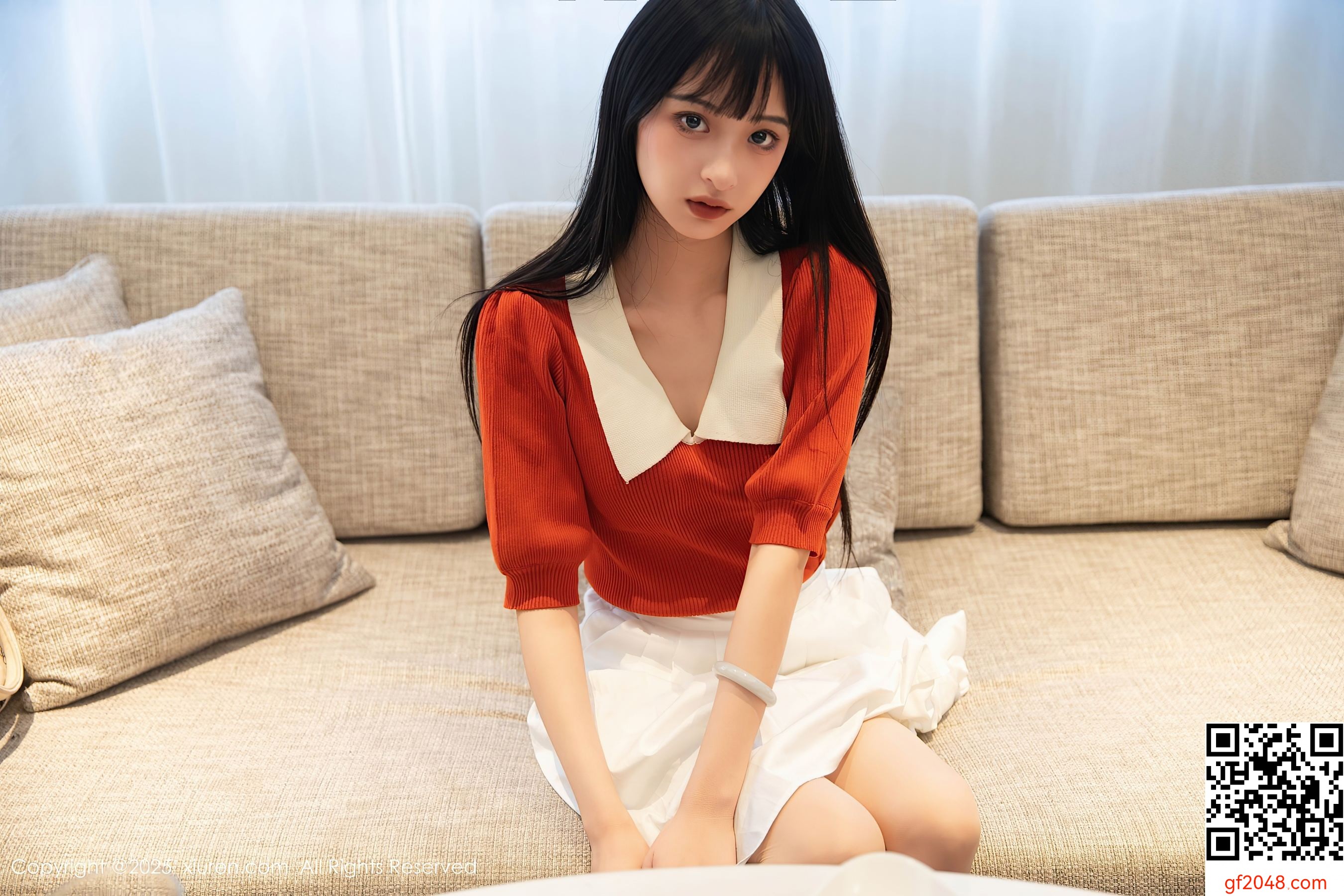 [XiuRen秀人网] No.10247 茂木希子 橙色T恤